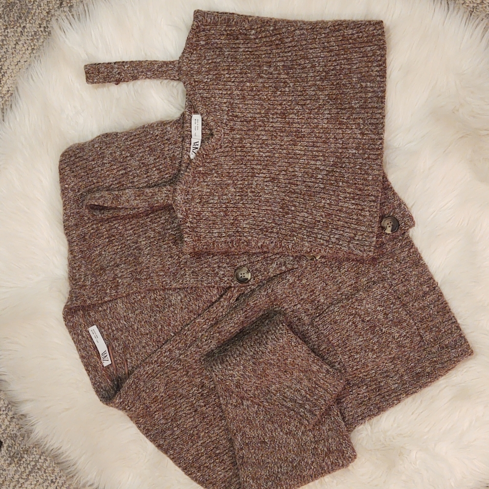 ZARA | EUC Cardigan Cami Set